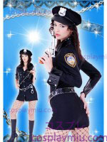 Sexy Long Sleeve Lady Politiet Lappet Kostymer