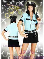 Sexy Miama Nylon Emalje Lady Police Kostymer