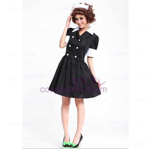 Lolita Cosplay kostyme / Black Barbie Doll Maid Kostymer