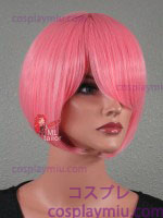 12 "Cotton Candy Pink Straight Bob Cosplay Wig