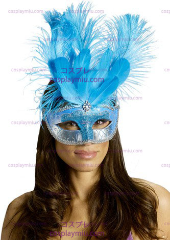 Carnival Mask Feather Turkis