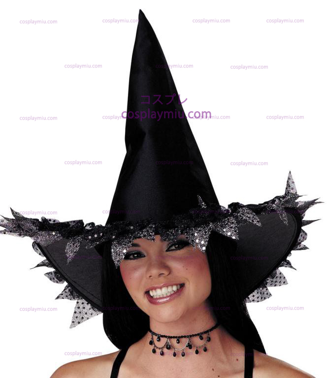 Witch hatter med Silver Sparkle Trim