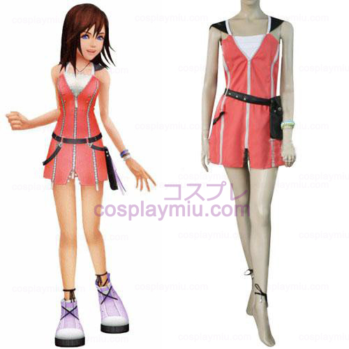 Kingdom Hearts 2 Kairi Pink Dress Cosplay Kostymer