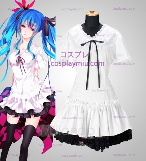 Vocaloid Miku Hvit Cosplay Kostymer Dress