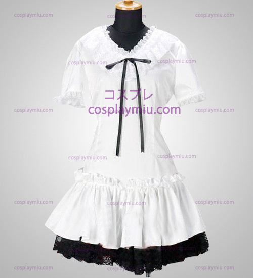Vocaloid Miku Hvit Cosplay Kostymer Dress