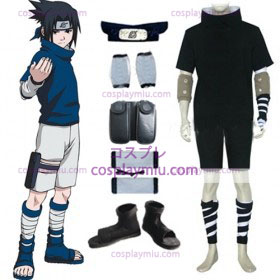 Naruto Sasuke Uchiha Svart Cosplay Kostymer og tilbehør Set