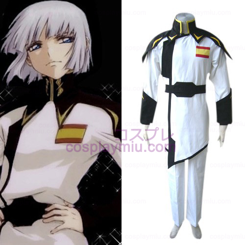 Gundam Seed Lyzak Jule hvit uniform cosplay kostyme