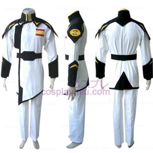 Gundam Seed Lyzak Jule hvit uniform cosplay kostyme