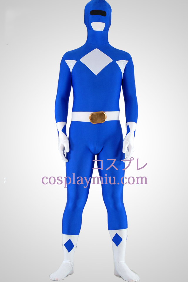 Mighty zentaiin Blå Ranger Lycra Spandex Superhero Zentai Suit