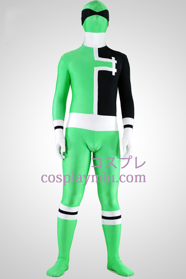 SPD Grønn Ranger Lycra Spandex Superhero Zentai Suit