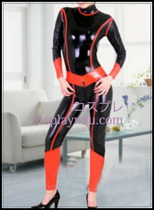 Black and Red Full Body Dekket Latex Costume