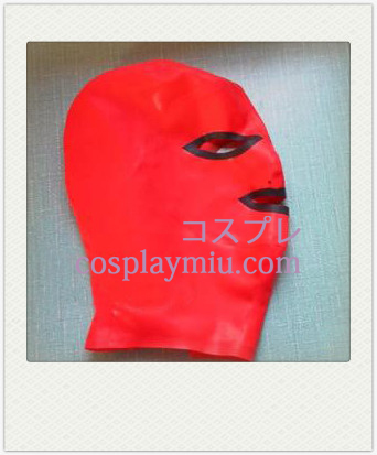 Sexy Rød Latex maske med åpne øyne og munn