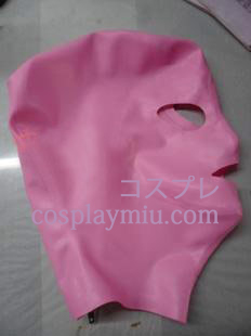 Classic Pink Latex maske med åpne øyne og munn