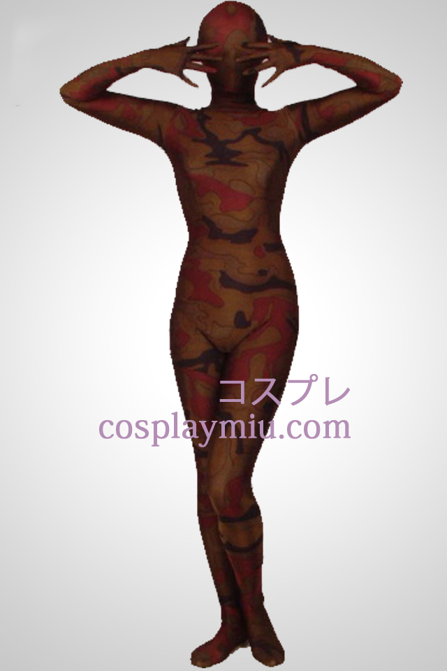 Kaffe Camouflage Color Lycra Full Body Zentai Suit