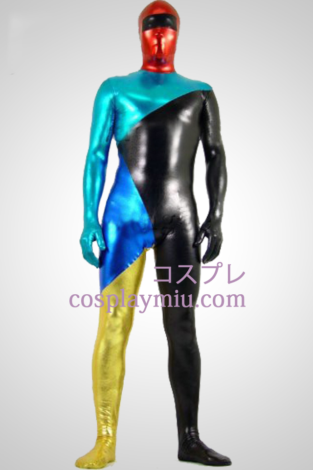 Shiny Metallic Fem colers Unisex Zentai Suit
