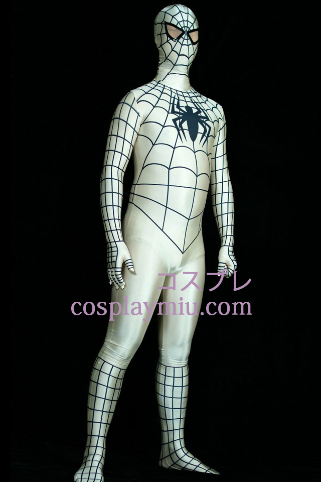 Hvit Lycra Spandex Spiderman Superhero Zentai Suit