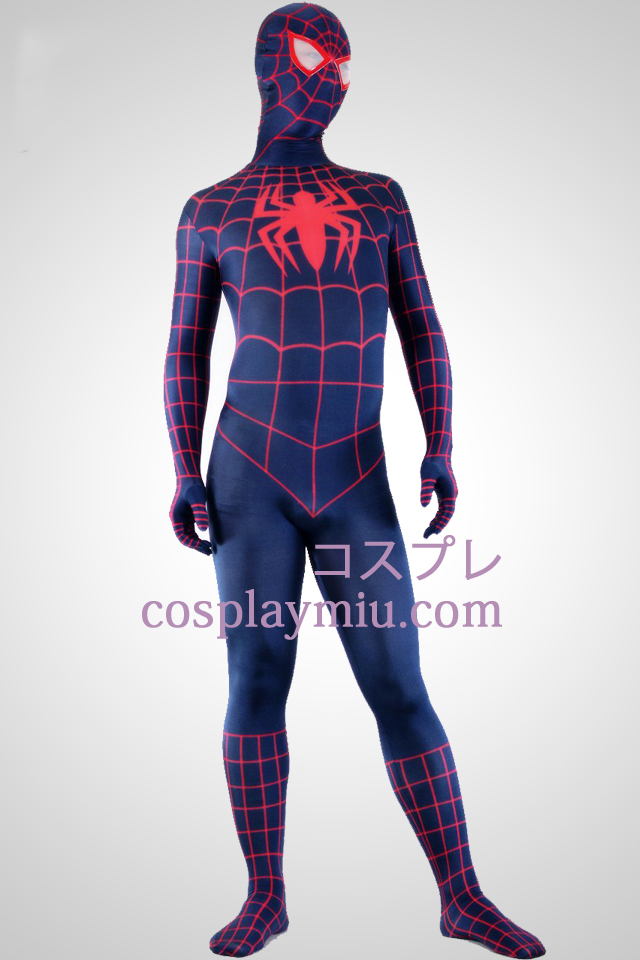 Dyp blå og rød Lycra Spandex Spiderman Superhero Zentai Suit