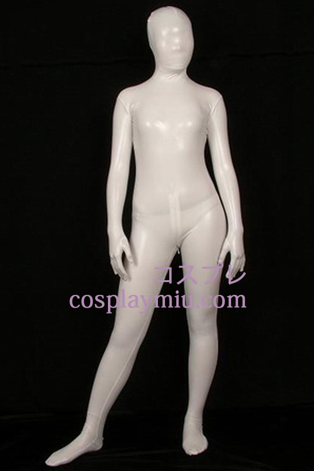Hvit PVC Full Body Unisex Zentai Suit