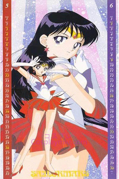 Sailor Moon Hino Rei Sailor Mars Long Cosplay parykk